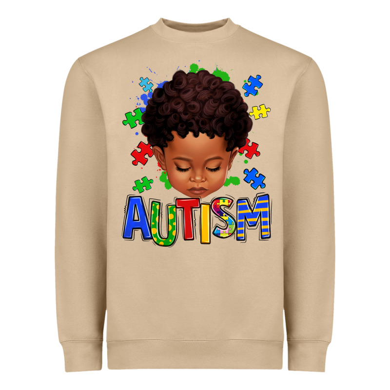 Autism Afro Kid Full Face Heavyweight Sweatshirt by texasbilliewilder | Teevron