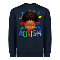 Navy autism afro kid full face Heavyweight Sweatshirt - texasbilliewilder