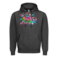 Charcoal Heather beach please Zipper Hoodie - AdoDesignShop