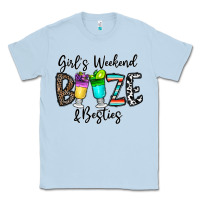 Dusty Blue girl's weekend booze & besties Classic Tee - CowhideDigitalArt