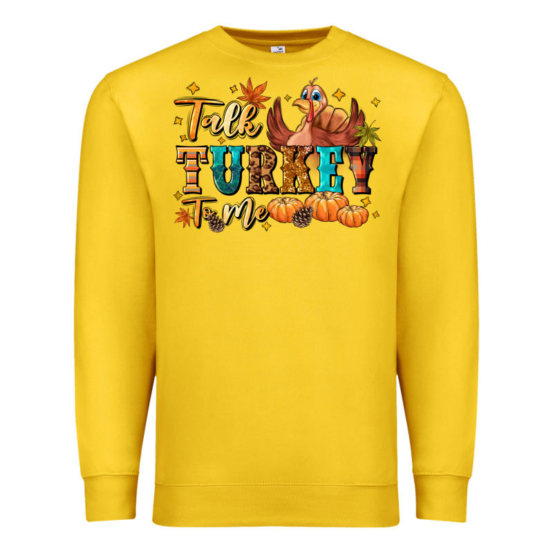 Talk Turkey To Me Premium Sweatshirt by NancyCooperArtShop | Teevron