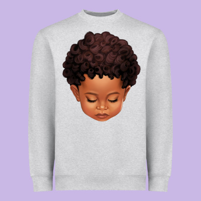Cute Afro Boy Heavyweight Sweatshirt Designed By Texasbilliewilder