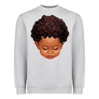 Heather Grey cute afro boy Heavyweight Sweatshirt - texasbilliewilder