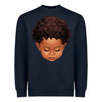 Navy cute afro boy Heavyweight Sweatshirt - texasbilliewilder