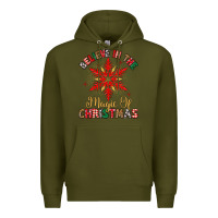 Army Green believe in the magic of christmas Premium Hoodie - MaliasSmallBusiness