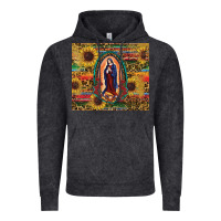 Vintage Black sunflower serape lady of guadalupe Vintage Hoodie - RanaPortraitStore