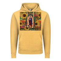 Vintage Mustard sunflower serape lady of guadalupe Vintage Hoodie - RanaPortraitStore