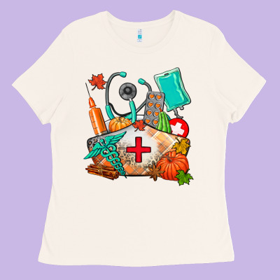 Nurse  And Fall Ladies Tee Designed By Adodesignshop