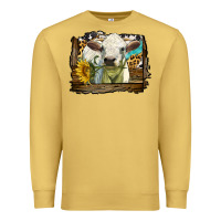 Antique Gold charolais heifer with western background Premium Sweatshirt - LillyAllenDesigns
