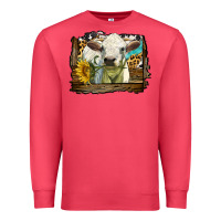 Cardinal charolais heifer with western background Premium Sweatshirt - LillyAllenDesigns
