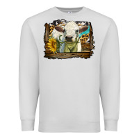 Dove Grey charolais heifer with western background Premium Sweatshirt - LillyAllenDesigns