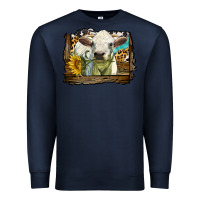 Navy charolais heifer with western background Premium Sweatshirt - LillyAllenDesigns