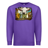 Purple charolais heifer with western background Premium Sweatshirt - LillyAllenDesigns