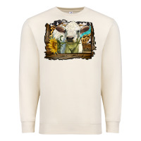 Sandshell charolais heifer with western background Premium Sweatshirt - LillyAllenDesigns