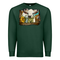 Sports Green charolais heifer with western background Premium Sweatshirt - LillyAllenDesigns