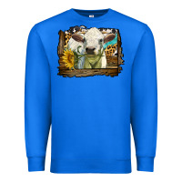 True Royal charolais heifer with western background Premium Sweatshirt - LillyAllenDesigns