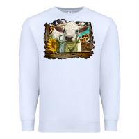 White charolais heifer with western background Premium Sweatshirt - LillyAllenDesigns