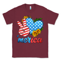 Burgundy america with heart Classic Tee - HRA Design Shop