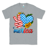 Heather Grey america with heart Classic Tee - HRA Design Shop