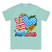 Seafoam america with heart Classic Tee - HRA Design Shop
