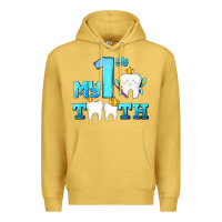 Antique Gold my first tooth with teeth Premium Hoodie - AdoDesignShop