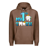 Chestnut my first tooth with teeth Premium Hoodie - AdoDesignShop