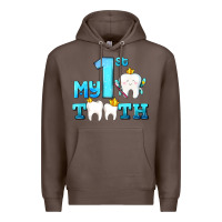 Coffee my first tooth with teeth Premium Hoodie - AdoDesignShop