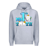 Heather Grey my first tooth with teeth Premium Hoodie - AdoDesignShop