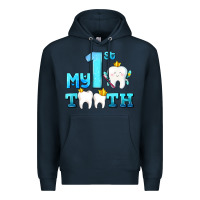 Navy my first tooth with teeth Premium Hoodie - AdoDesignShop