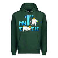 Sports Green my first tooth with teeth Premium Hoodie - AdoDesignShop