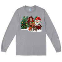 Heather Grey christmas gnomes barnyard Long Sleeve Tee - FaDigitalArtStudio