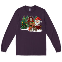 Plum christmas gnomes barnyard Long Sleeve Tee - FaDigitalArtStudio