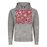 Cloud Rock valentines day hearts with leopard and cowhide Vintage Hoodie - RanaPortraitStore