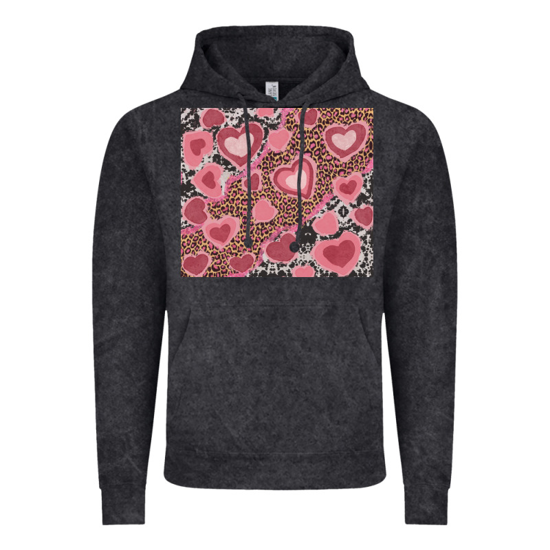 Valentines Day Hearts With Leopard And Cowhide Vintage Hoodie by RanaPortraitStore | Teevron