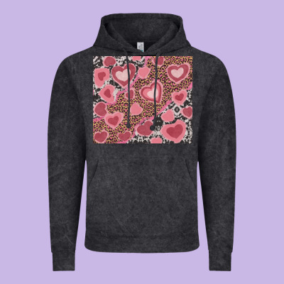 Valentines Day Hearts With Leopard And Cowhide Vintage Hoodie Designed By Ranaportraitstore
