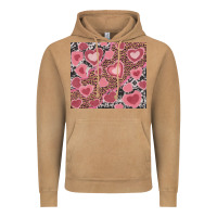 Vintage Camel valentines day hearts with leopard and cowhide Vintage Hoodie - RanaPortraitStore