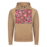 Vintage Coffee valentines day hearts with leopard and cowhide Vintage Hoodie - RanaPortraitStore