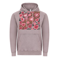Vintage Zinc valentines day hearts with leopard and cowhide Vintage Hoodie - RanaPortraitStore