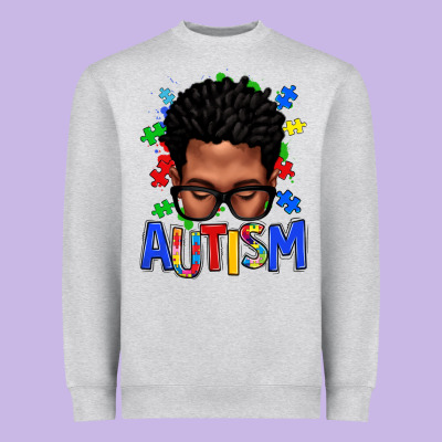 Autism Afro Man Heavyweight Sweatshirt Designed By Texasbilliewilder
