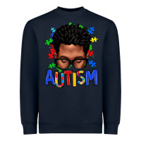 Navy autism afro man Heavyweight Sweatshirt - texasbilliewilder