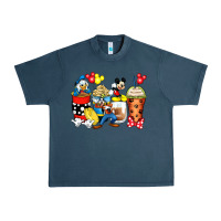 Midnight Navy cartoon characters coffee cups Urban Heavy Tee - Zillion Design Studio