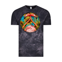 Cloud Black flamingos with western background Vintage Tee - BarkalooDesign