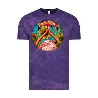 Cloud Purple flamingos with western background Vintage Tee - BarkalooDesign