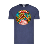 Vintage Denim flamingos with western background Vintage Tee - BarkalooDesign