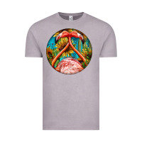 Vintage Zinc flamingos with western background Vintage Tee - BarkalooDesign