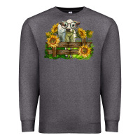 Charcoal Heather charolais heifer with sunflowers Premium Sweatshirt - LillyAllenDesigns