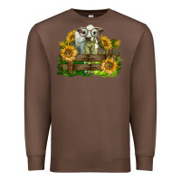 Chestnut charolais heifer with sunflowers Premium Sweatshirt - LillyAllenDesigns