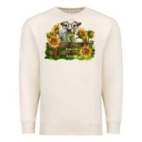 Sandshell charolais heifer with sunflowers Premium Sweatshirt - LillyAllenDesigns
