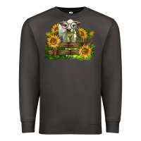 Smoke charolais heifer with sunflowers Premium Sweatshirt - LillyAllenDesigns
