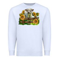 White charolais heifer with sunflowers Premium Sweatshirt - LillyAllenDesigns
